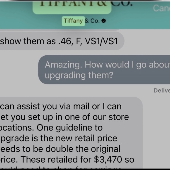 Tiffany & Co Diamond Studs in platinum - Picture 5 of 5